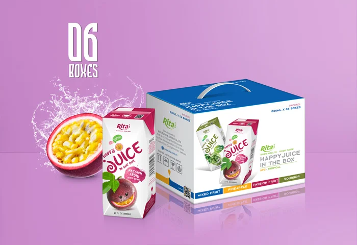Passion fruit juice in paper box 200ml